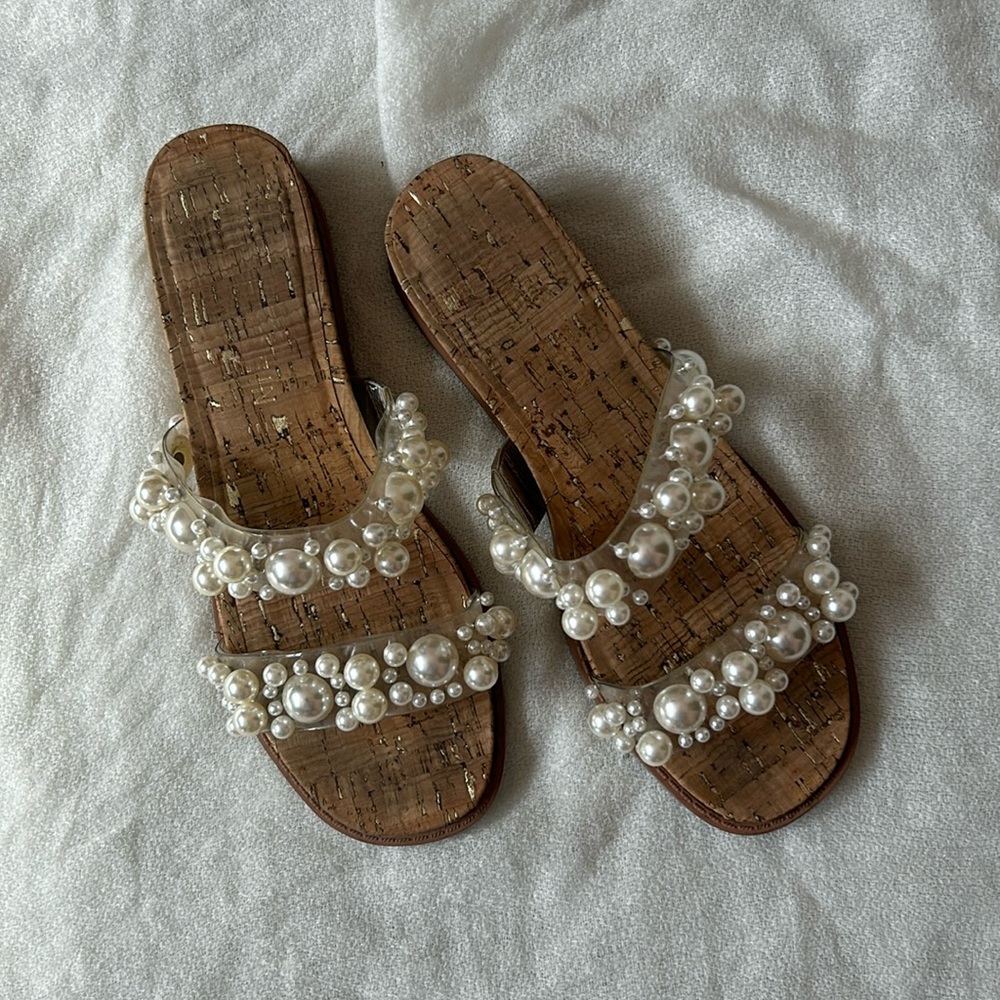 Anne Klein pearl wedges